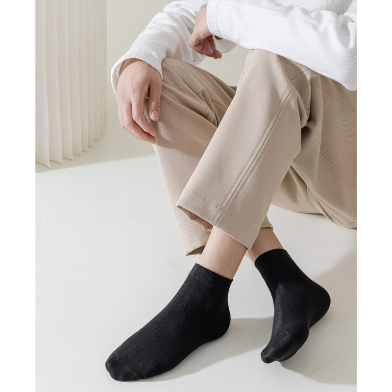 Caudblor 12 Pairs Low Cut Classic Sneaker Socks - Black/White/Grey