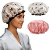 2Pzs Gorro de Ducha Grande Reutilizable de Doble Capa Impermeable