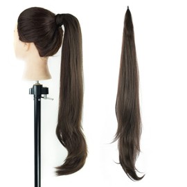 IMISSU Ponytail Hair Extension, Flexible Hair, Ponytails, Hairpieces, Synthetic Wig (Brown)