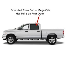 Tempered Driver Left Side Rear Door Window Door Glass Compatible with Dodge Ram Pickup 1500 2500 3500 4500 4 Door Extended Crew/Mega Cab 2007-2009 Models