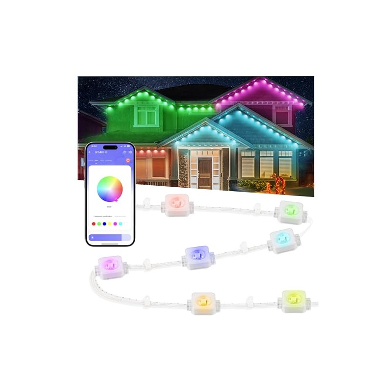 Nexillumi Permanent Outdoor Lights for House,100ft