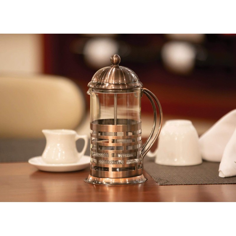 Service Ideas T677BRNZ Brick Coffee Press, 0.8L, Bronze finish