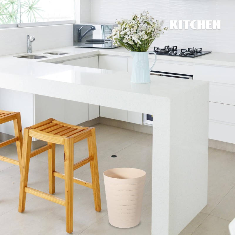 UUJOLY Small Bathroom Trash Can Wastebasket, Plastic Garbage Bin Container