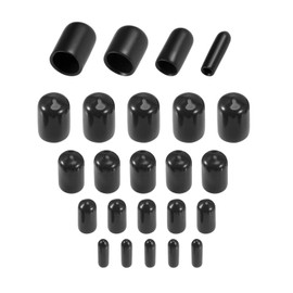 DMiotech 40pcs 3.2mm 6.3mm 9.5mm 12.7mm ID Black Screw Protectors Rubber End Caps Bolt Covers Bolts Furniture Pipe
