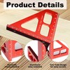 Multi Angle Measuring Ruler, 45°/90° Aluminum Alloy Woodworking Angle Ruler,