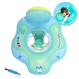HONGCI Baby Swimming Float Safe Seat, Newborn Baby Learn to Swim Inflatable Trainer - Inflatable Baby Pool Float, Baby Swimming Ring, Baby Swim Seat (includes an air pump) (5-18 Months)