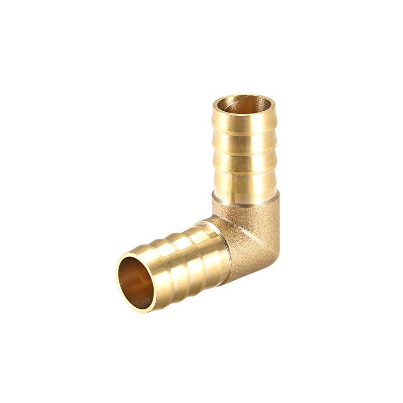 sourcing map 16mm Barb Brass Hose Fitting 90 Degree Elbow