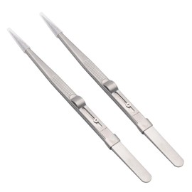 Healeved 2pcs Professional Steel Tweezers Jewelry and Repair Pointed Precision Anti- Design for Eyelash Extension and Crafting Tools