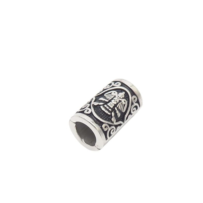 VALHALLA Viking Beard Bead 316L Steel Silver Stainless Steel Large