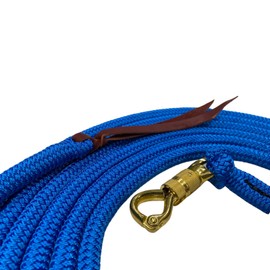 PARELLI 22 Foot Line Ground Training Rope - Strong Everyday Use All-Purpose Large Horse Lead Rope with Loop & Latigo Popper | 9/16" Diameter Smooth Yachting Braid, Burgundy Red