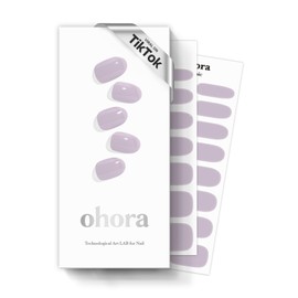 ohora ohora Semi Cured Gel Nail Strips (N Cream Lavender) - Purple, Solid, Works with UV/LED Lamps, Salon-Quality, Long Lasting - Valentine's Day Gel Nail Wraps, Stickers, Romantic Gift Ideas