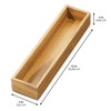 iDesign Acacia Wood Narrow Kitchen Drawer Organizer - Set of