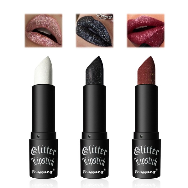 Fengyang® Glitzer Lippenstift, Matte Glitter Lipstick Lip Gloss, Diamond Metallic