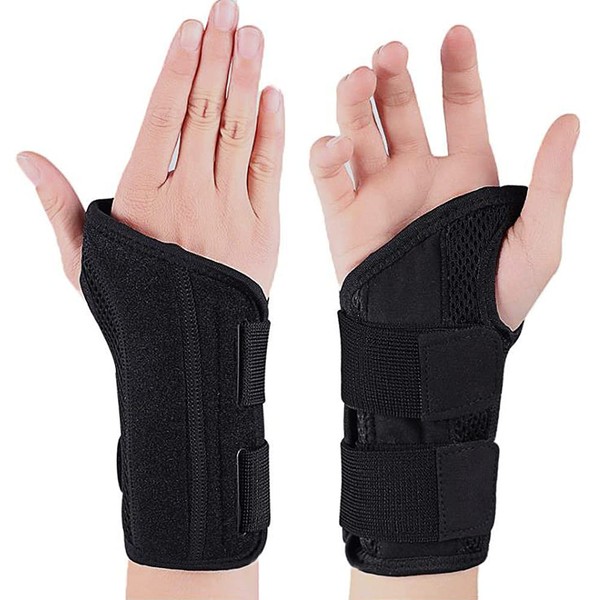 NuCamper Breathable Wrist Support Wrist Brace with Metal Splint Stabiliser Men Women Wrist Brace Adjustable Wrist Splint for Arthritis, Tendonitis, Sprains