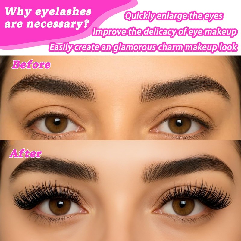 Lash Cluster Eyelash Extensions, 10-18mm Lash Clusters 80D+100D D Curl
