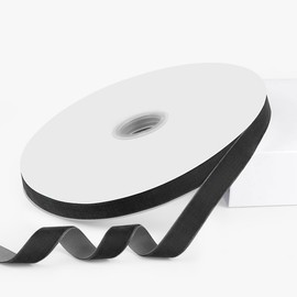 Quhora Velvet Ribbon, 5/8 Inch X 25 Yd with Spool, Black Velvet Fabric - Ideal for Crafts, Gifts, Bows, Christmas Trees, Weddings, and Ornaments