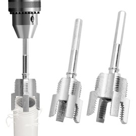 Integrated Internal & External Pipe Threading Tool, 1/2", 3/4", Dual-Function Pipe Thread Cutter Compatible PVC & Plastic Pipes Threader(SIZE:1/2"+3/4")