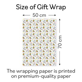 Hunts England - 1 Sheet Of 25th Birthday Fun Wrapping Paper - Includes 2 Gift Tags - Age 25 Folded Gift Wrap For Him/Her - Iconic Collection - Colourful Age Twenty Five Gift Wrap