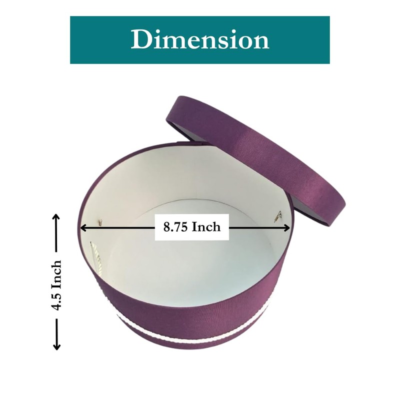 Sarah's Hat Boxes Classic Amethyst Hat Box – 8.75" x