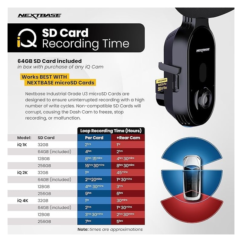 Nextbase 128GB U3 Micro SD Card - Includes Micro SD-to-SD