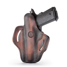 1791 Gunleather 1911 Holster, Right Hand OWB Leather Gun Holster for Belts fits All 1911 Models with 4" and 5" Barrels (Vintage)