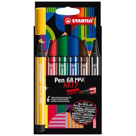 STABILO Pen 68 MAX ARTY - Estuche con 6 colores