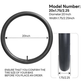 FengCan 20" Thickened Inner Tube 20x1.75/2.25 Road/Mountain Bikes, 20" x 1.75"/2.25" Replacement Inner Tube (Single), Reliable 20" Bicycle Tube, 32mm Schrader Valve