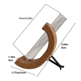 Car Flower Vase Clip Holder with Glass Tube, Car Vent Accessories, Auto Air Vent Charm Interior Wooden Ornament Decorations Accessories, Wooden Car Flower Vase Vent Clip