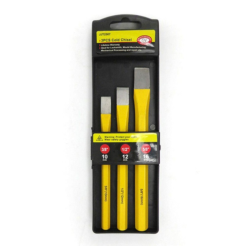 BE-TOOL Wood Chisel 3/8" 1/2" 5/8" Cold Chisels Bolster Flat