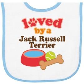 inktastic Jack Russell Terrier Gift Baby Terry Cloth Bib White and Light Blue 10567