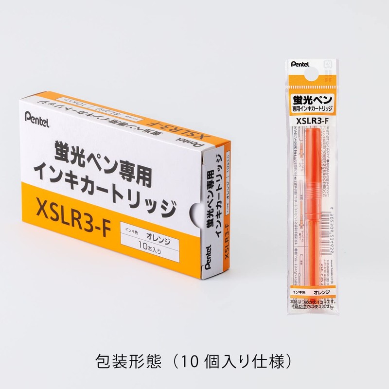 Pentel Handy Line S XSLR3-F Highlighter Cartridges, Orange, 10 Count