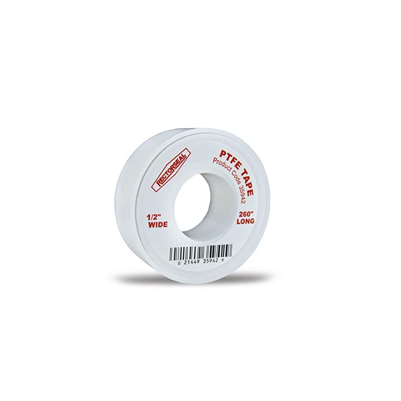 RectorSeal PTFE Tape 35942 Pipe Thread Sealant, Pure PTFE, Plumbing,