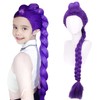 Purple Braided Wig Long Straight Purple Braid Wig for Cosplay