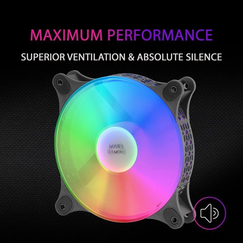 Mars Gaming MFDUO Kit 2 Fans FRGB Rainbow 360° Ultra