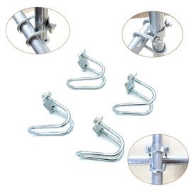 Anmeilexst 4 Pcs Galvanized Steel Pipe Clip, Cross Tube Buckle, Maximum Clampable Tube Diameter 1.3" Card 1.3" Steel Pipe