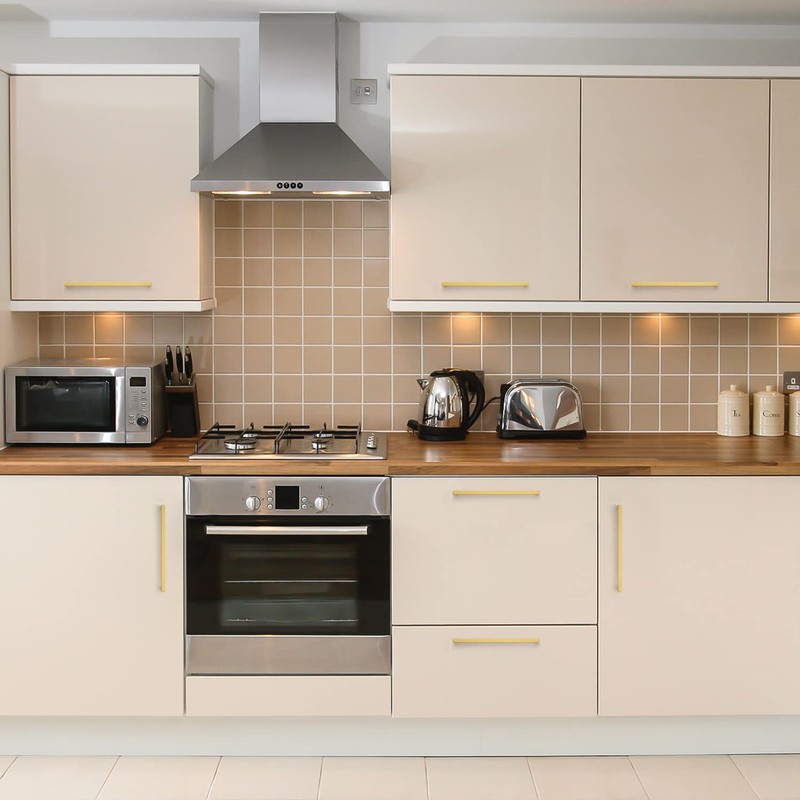 Ravinte 10 Pack Square Bar Kitchen Cabinet Handles Gold Cabinet