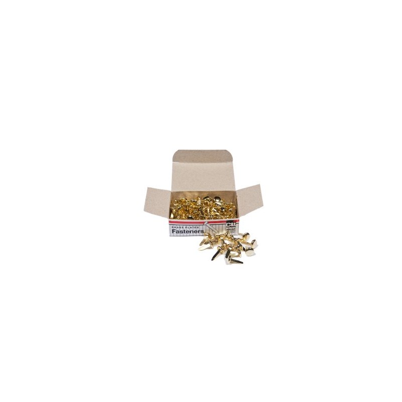 Charles Leonard Fasteners, Round Head, Brass Plated, 1/2 Inch Shank,