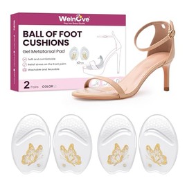 Welnove 2 Pairs of Bunion Pads Forefoot - Gel Insoles for Shoes Women - Non-Slip Forefoot Pads to Prevent Toe Slipping, All-Day Comfort Insoles for High Heels, Party