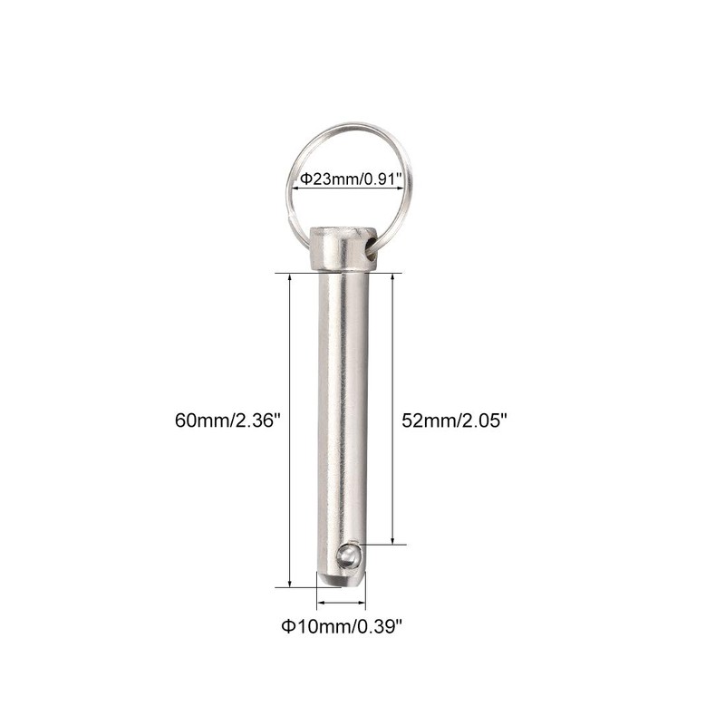 sourcing map Quick Release Pin 10mmX60mm Marine Hardware for Boat