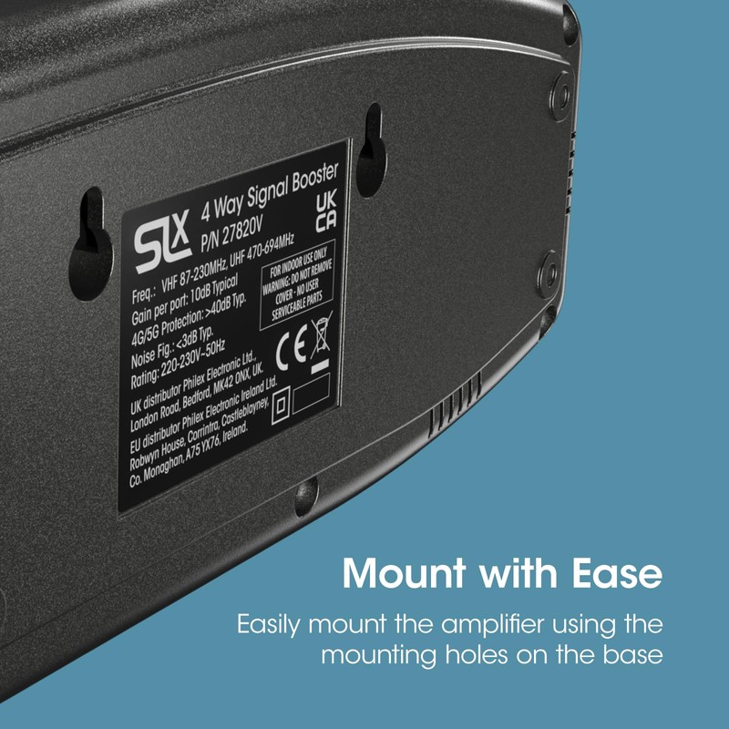 SLx TV Signal Booster Aerial Amplifier, 4 Way Signal Distribution