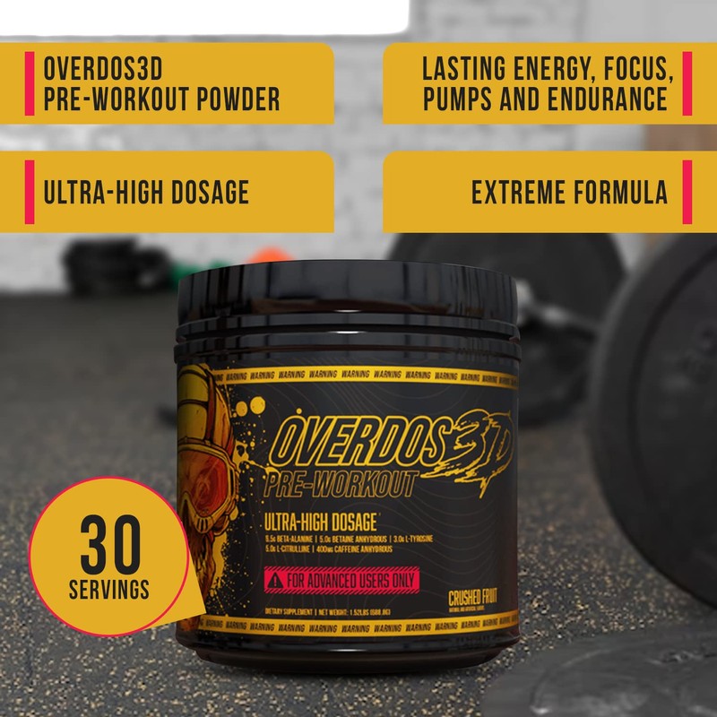 OVERDOS3D Pre-Workout Powder | Ultra-High Dosage | for Advanced Users