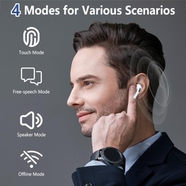 Language Translator Earbuds Real-Time, Two-Way Translator Earbuds Support 144 Languages & 8 Offline Translation, Instant Translation Device with Charging Base for Travel Business Meetings