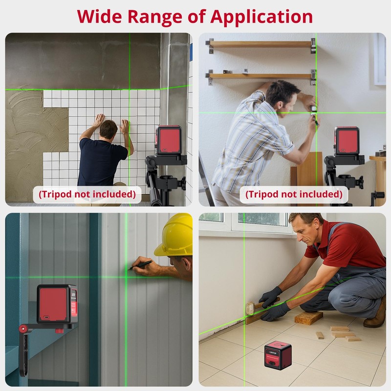 XUNTOP 100Ft Laser Level Self Leveling (±3°) with ±1.5mm/5m Accuracy