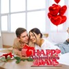 Valentines Day Table Decorations for Home Wood Decor 11.8x6.5inch Red