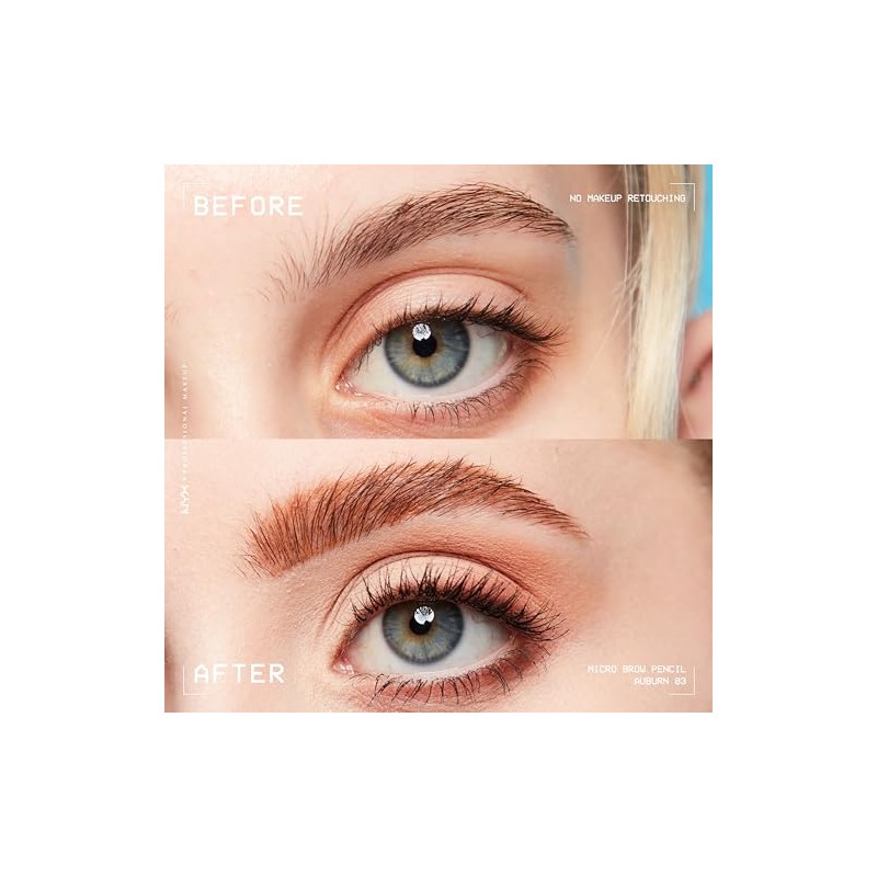 NYX PROFESSIONAL MAKEUP Micro Brow Pencil, Auburn, 1 Count