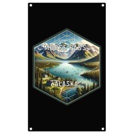 Moose Pass Alaska Travel Destination Souvenir Metal Sign 9 x 15