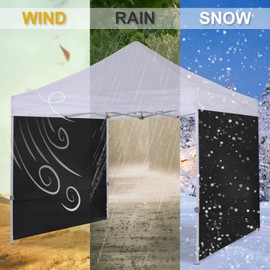 COOSHADE Instant Canopy SunWall 8x8 Canopy SideWall for Pop up Canopy Tent, 1 Pack Sidewall Only, Black
