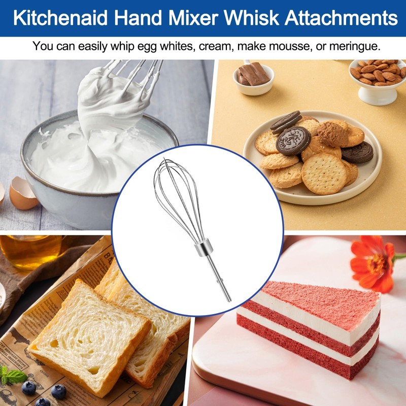 Hand Mixer Whisk for Kitchenaid Hand Mixer Attachments KHMPW,KHM7210, KHM512,
