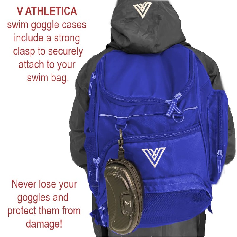 V ATHLETICA Protective Swim Goggle or Sunglasses Case with Bag