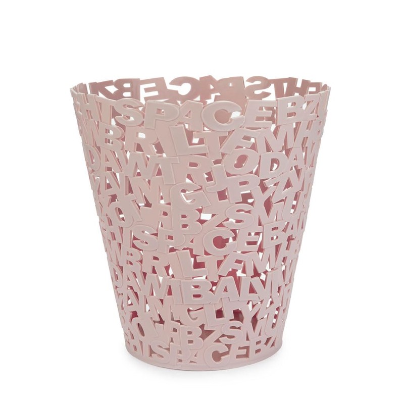 balvi Waste Paper Bin Letters Colour Pink with Original Design